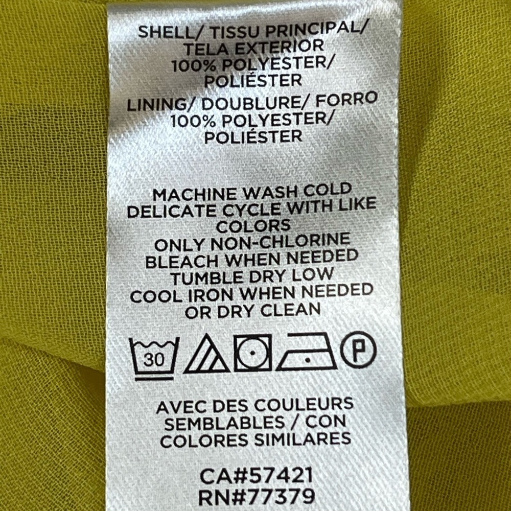 Ann Taylor Yellow Lace Overlay Pleated Front Spaghetti Strap Lined Top sz XS NWT - Picture 9 of 11